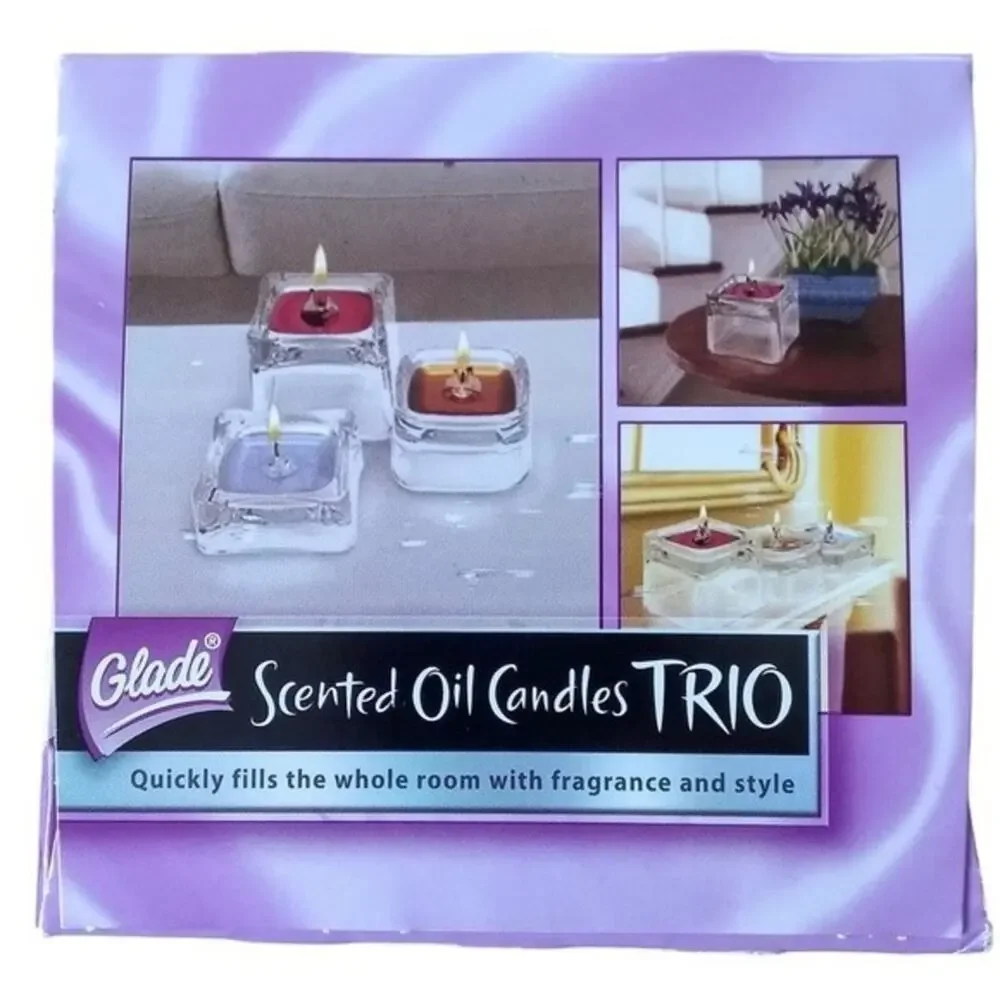 NEW Discontinued Glade Oil Candle Trio Rose Dewberry Orchid